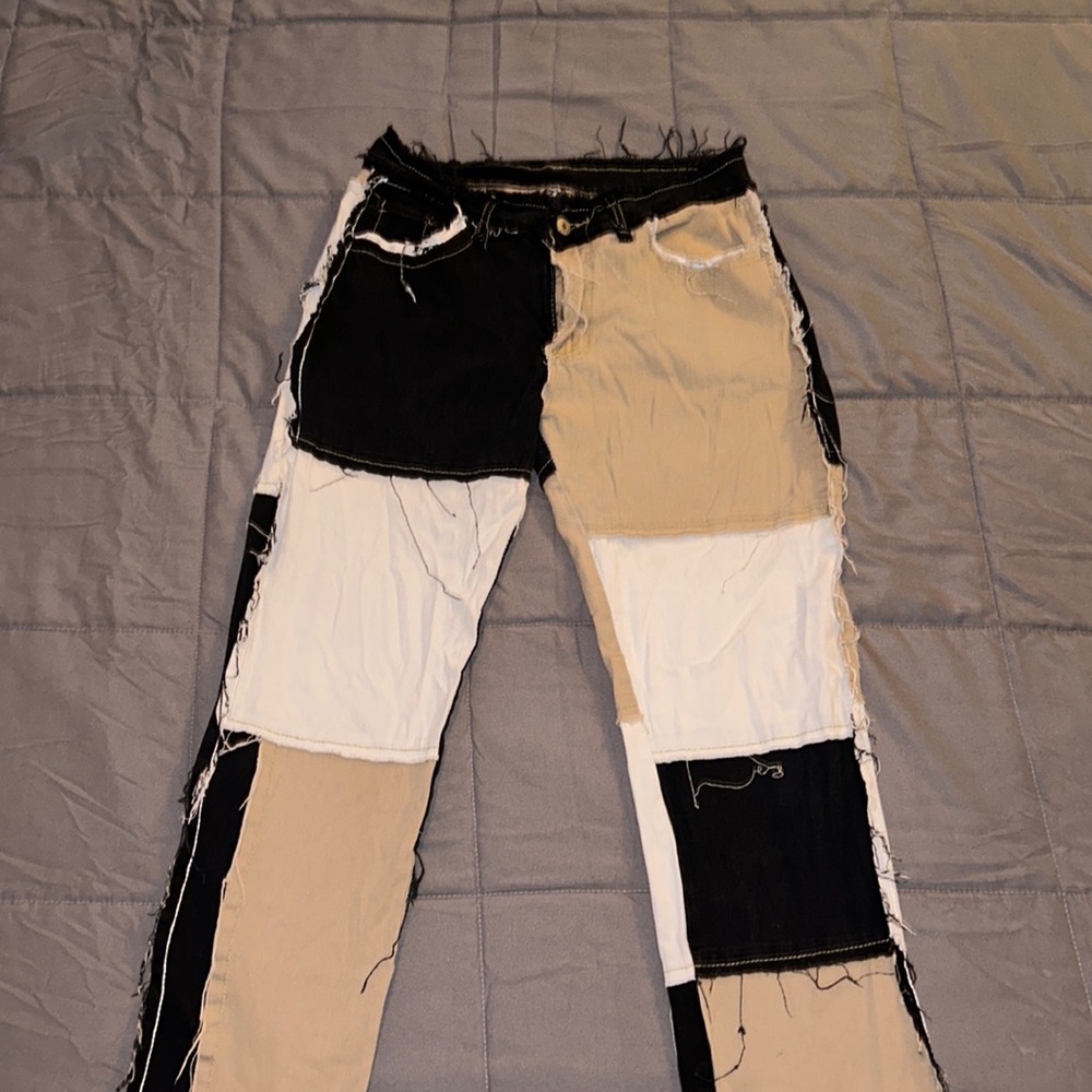 Patchwork Jeans. Size 6, but could fit a size 8.